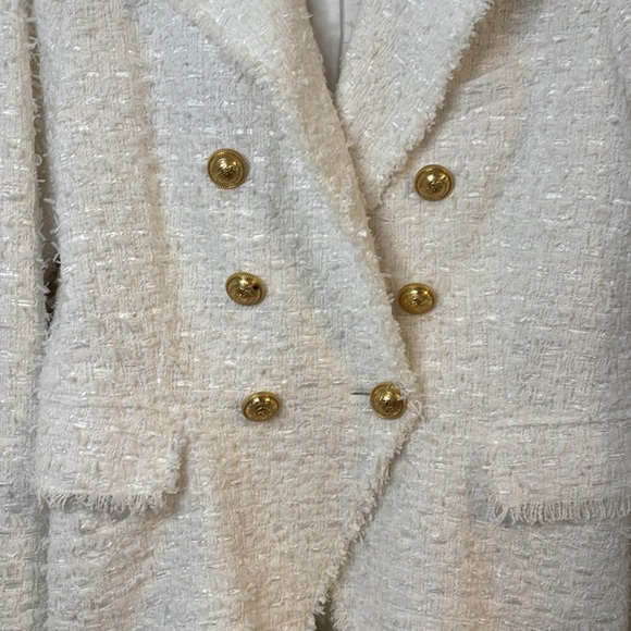 😍Authentic SOLD OUT Balmain subtle white tweed blazer gold buttons size 44 Euro - Picture 5 of 16